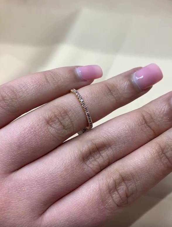 0.45ct E-F Natural Round Cut Diamond Half Eternity Ring in 18k Rose Gold