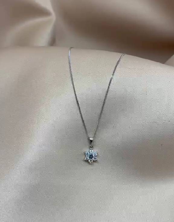 0.30ct Round Cut Black Diamond Pendant in 9k White Gold