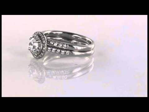 Runder Diamant-Schulterring mit passendem Band