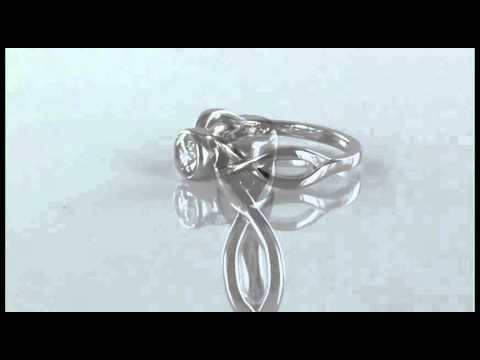 Eleganter Verlobungsring mit Infinity Twist und rundem Diamanten