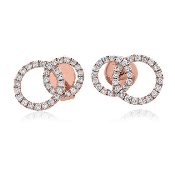 Einzigartige Ohrringe mit rundem Diamantknoten