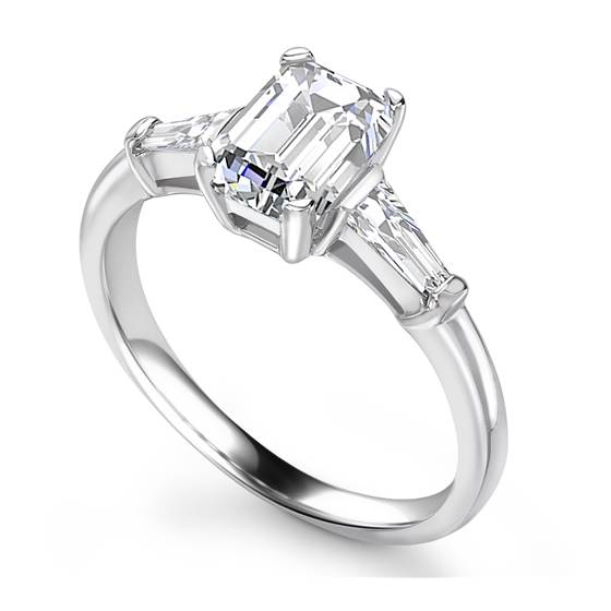 Trilogie-Ring mit 0,50 ct VS1/E Smaragdschliff-Diamanten aus Laborzucht