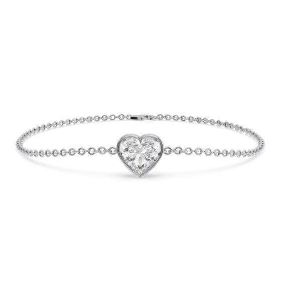 Heart Cut Diamond Bezel Set Bracelet