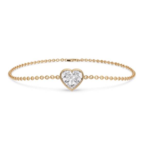 Heart Cut Diamond Bezel Set Bracelet