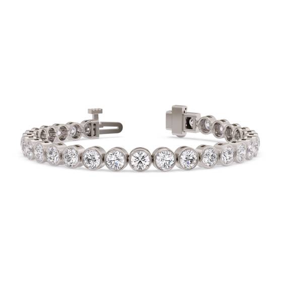 Unique Round Diamond Bezel Set Tennis Bracelet