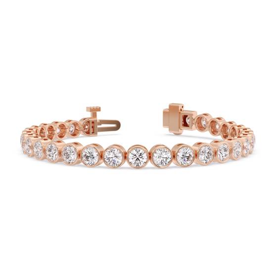 Unique Round Diamond Bezel Set Tennis Bracelet
