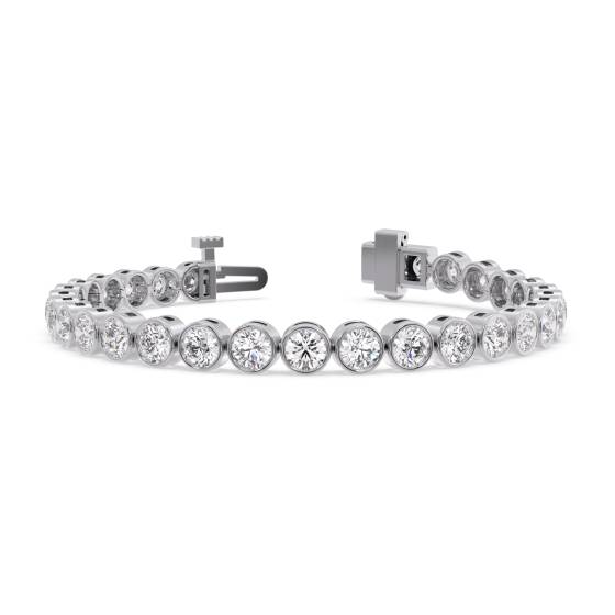 Unique Round Diamond Bezel Set Tennis Bracelet