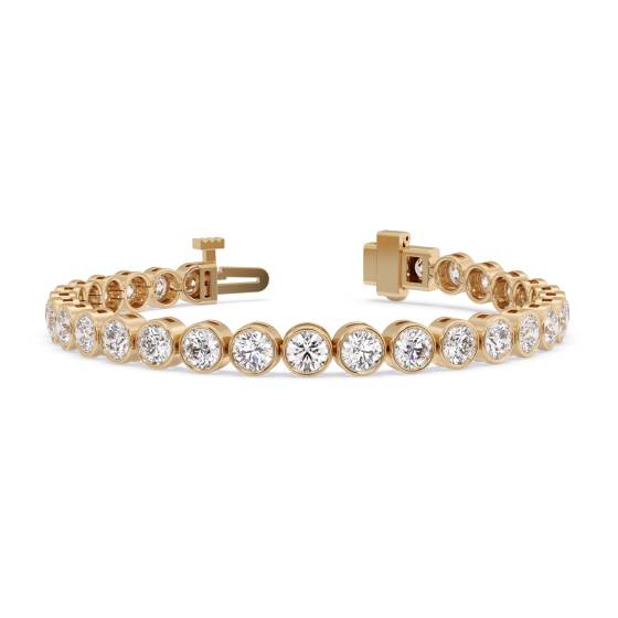 Unique Round Diamond Bezel Set Tennis Bracelet