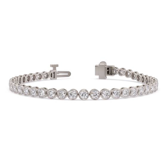 Classic Single Row Diamond Bezel Set Tennis Bracelet