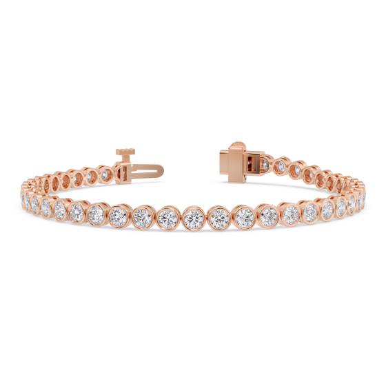 Classic Single Row Diamond Bezel Set Tennis Bracelet