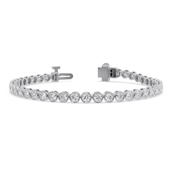 Classic Single Row Diamond Bezel Set Tennis Bracelet