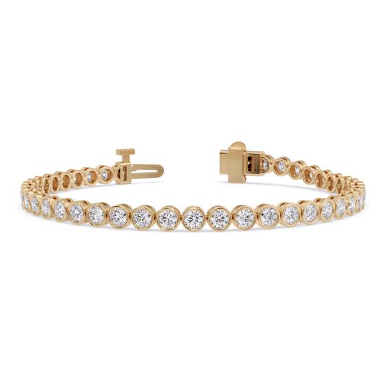 Classic Single Row Diamond Bezel Set Tennis Bracelet