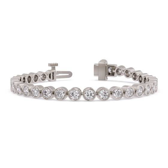 Classic Single Row Diamond Bezel Set Tennis