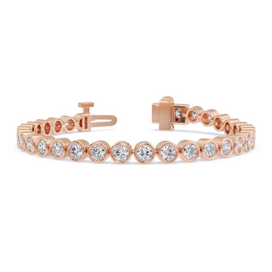 Classic Single Row Diamond Bezel Set Tennis
