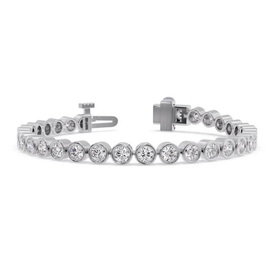 Classic Single Row Diamond Bezel Set Tennis
