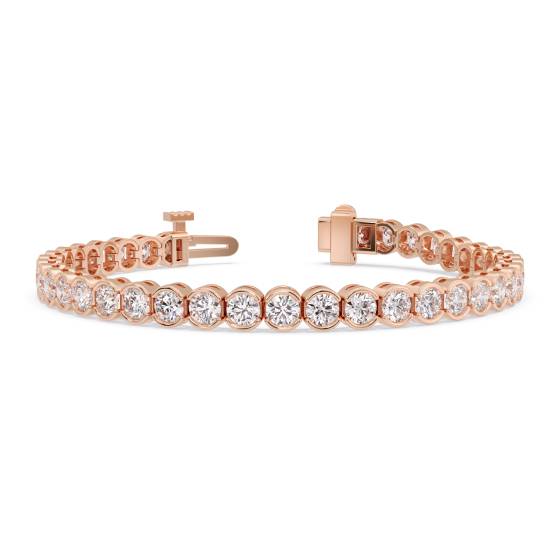 Classic Single Row Diamond Bezel Set Tennis Bracelet