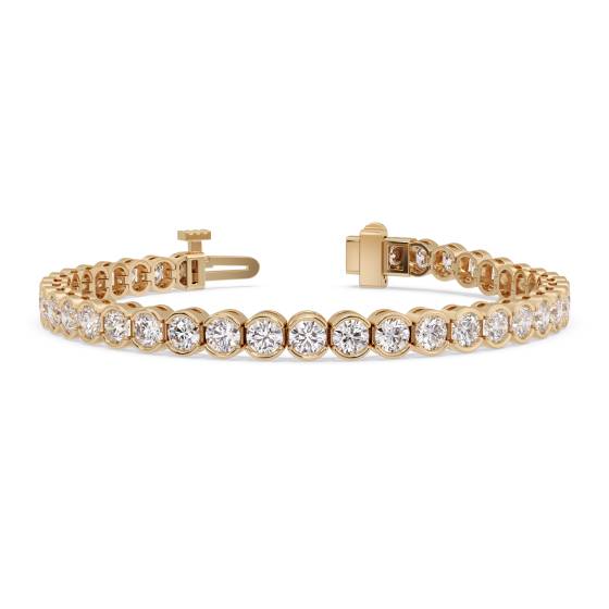 Classic Single Row Diamond Bezel Set Tennis Bracelet