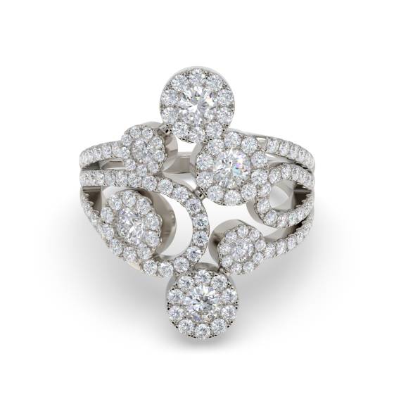 Elegant Round Diamond Dress Ring