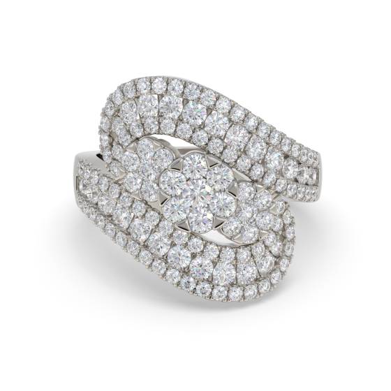 Three Row Round Diamond Full Eternity Ring