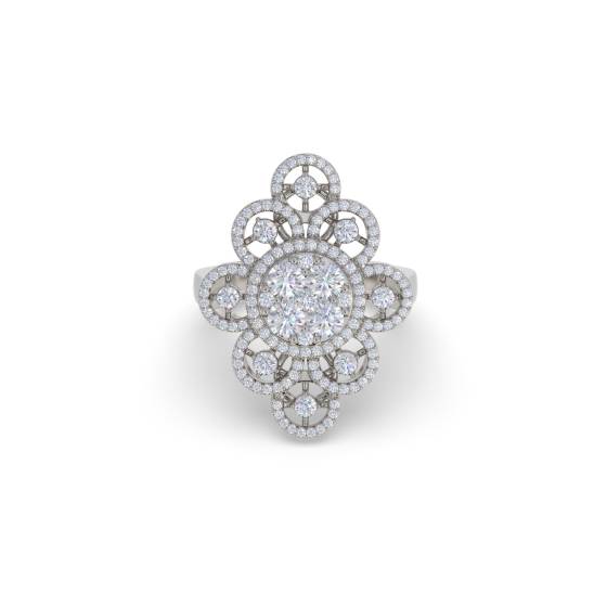 Elegant Round Diamond Dress Ring