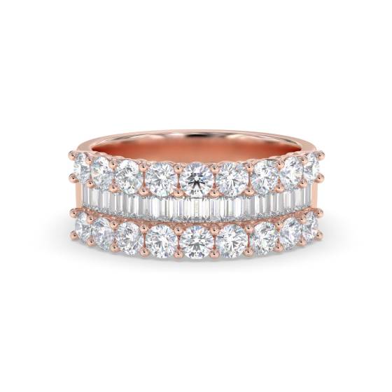 Baguette and Round Diamond Dress Ring