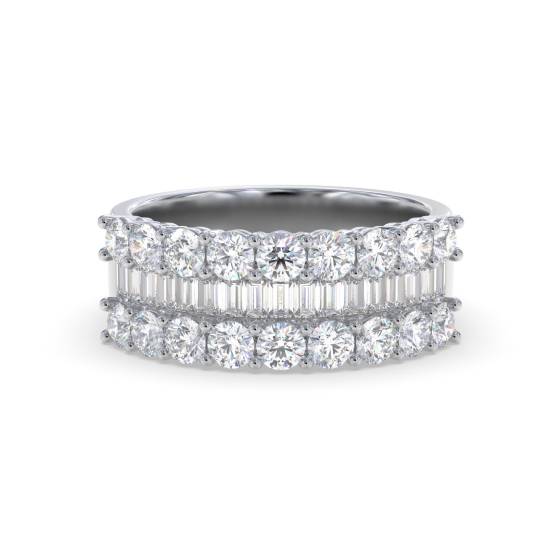 Baguette and Round Diamond Dress Ring