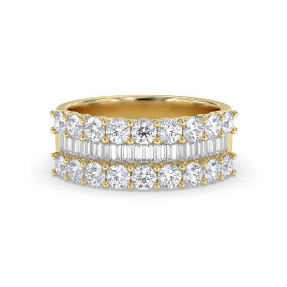 Baguette and Round Diamond Dress Ring