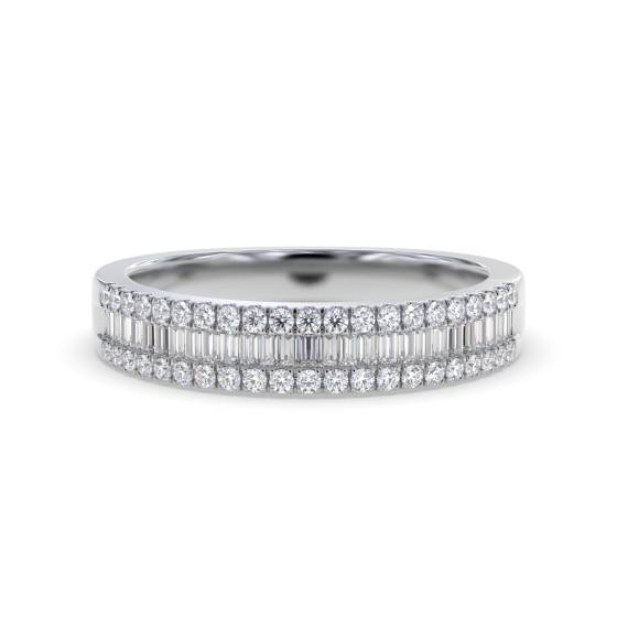 Round and Baguette Diamond Dress Ring