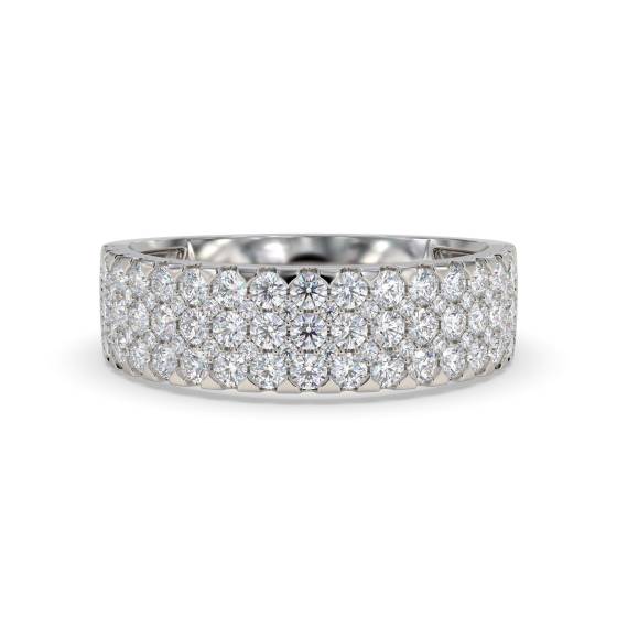 Elegant Round Diamond Multi Row Dress Ring