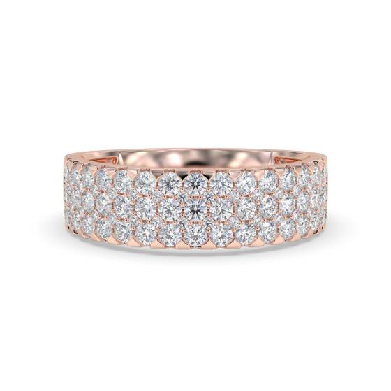 Elegant Round Diamond Multi Row Dress Ring