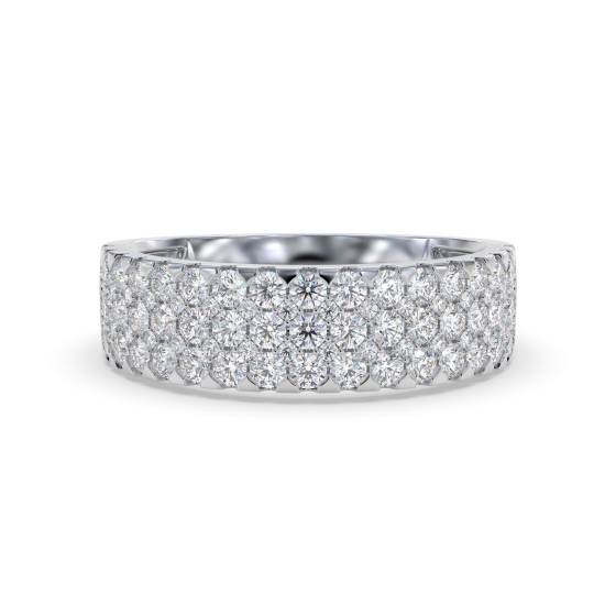Elegant Round Diamond Multi Row Dress Ring