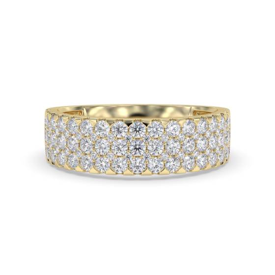 Elegant Round Diamond Multi Row Dress Ring