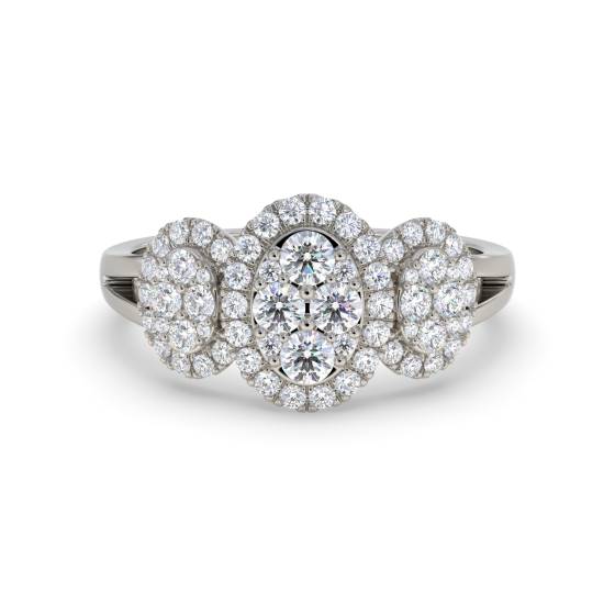Modern Cluster Round Diamond Dress Ring