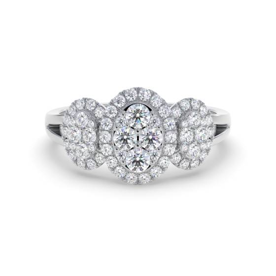 Modern Cluster Round Diamond Dress Ring