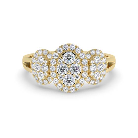 Modern Cluster Round Diamond Dress Ring