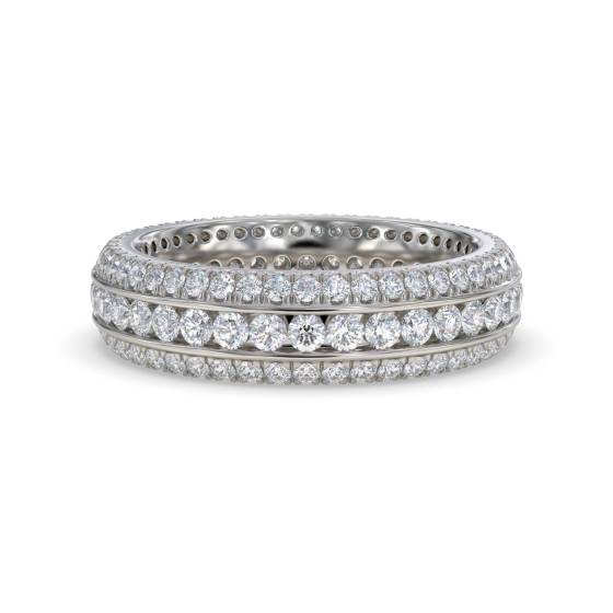 Elegant Round Diamond Multi Row Dress Ring