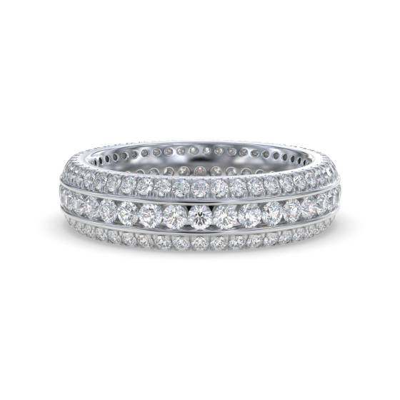 Elegant Round Diamond Multi Row Dress Ring
