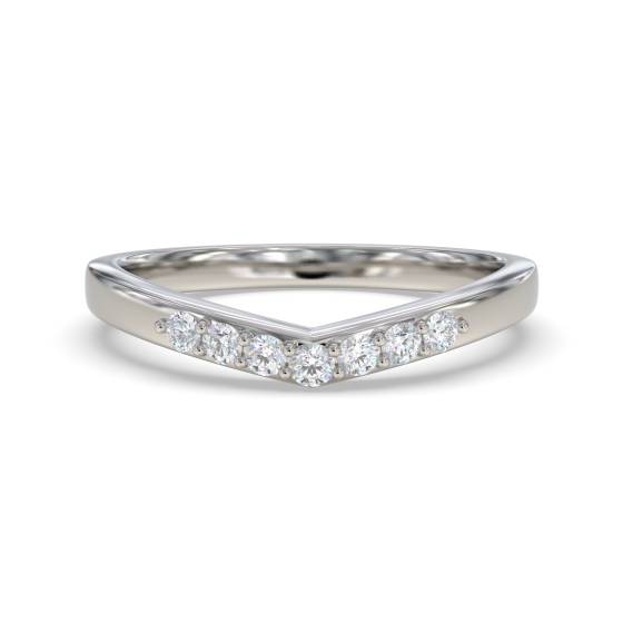 Wishbone Shaped Diamond Wedding Ring