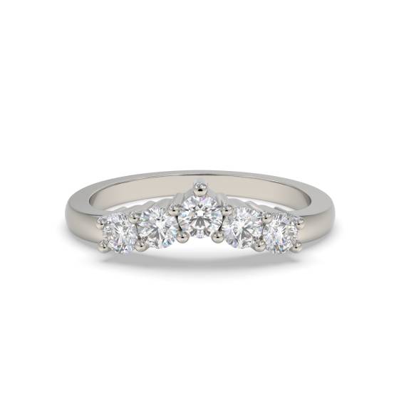Wishbone Shaped Diamond Wedding Ring