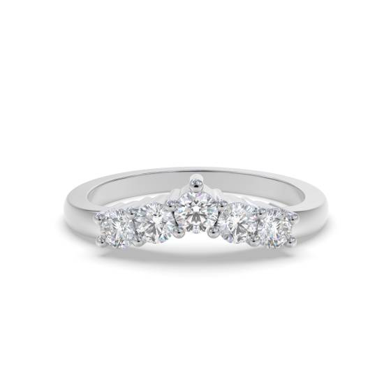 Wishbone Shaped Diamond Wedding Ring