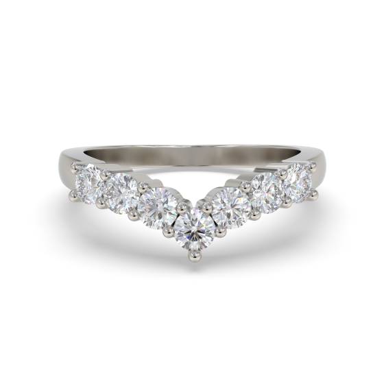 Wishbone Shaped Diamond Wedding Ring