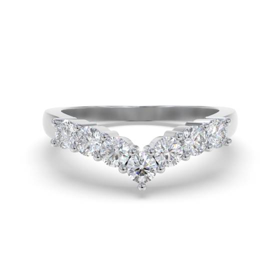 Wishbone Shaped Diamond Wedding Ring