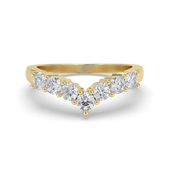 Wishbone Shaped Diamond Wedding Ring