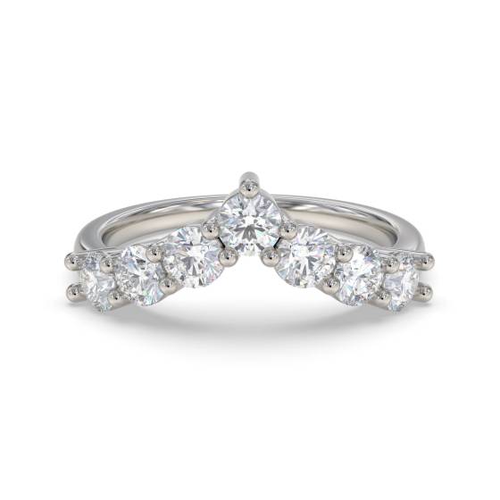 Wishbone Shaped Diamond Wedding Ring