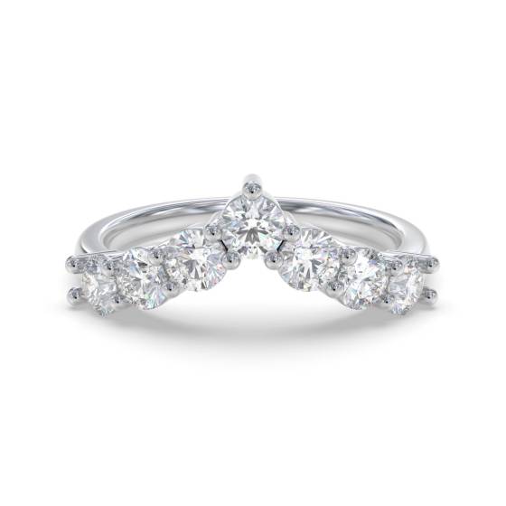 Wishbone Shaped Diamond Wedding Ring