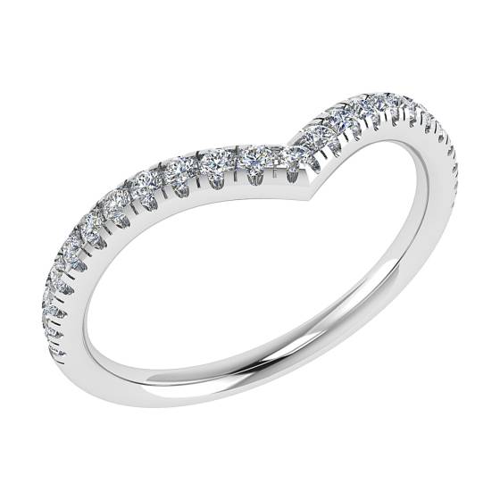 Wishbone Shaped Diamond Wedding Ring