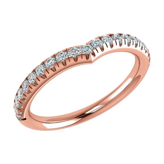 Wishbone Shaped Diamond Wedding Ring