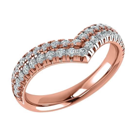 Wishbone Shaped Diamond Wedding Ring