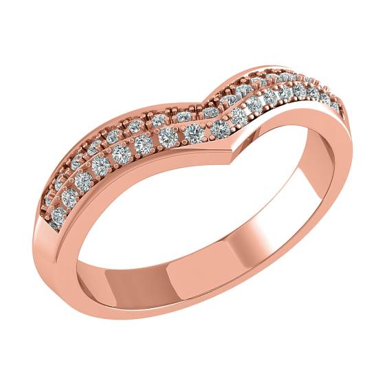 Wishbone Shaped Diamond Wedding Ring