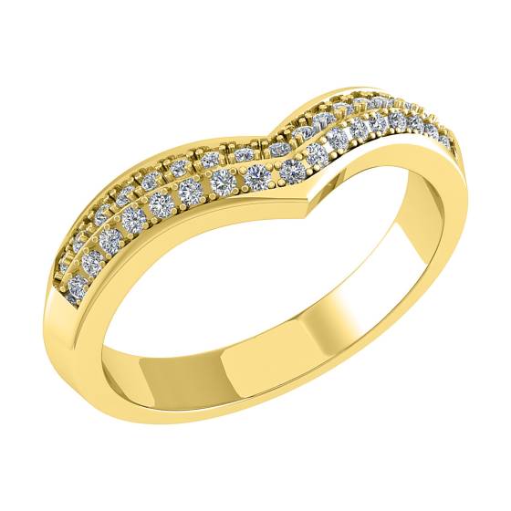 Wishbone Shaped Diamond Wedding Ring